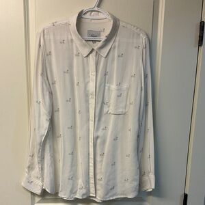Rails Button-Up Shirt with Bicycle Print